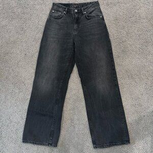 NUDIE JEANS CO. CLEAN EILEEN JEANS IN SHIMMERING BLACK WASH  WIDE LEG - W27 L 28